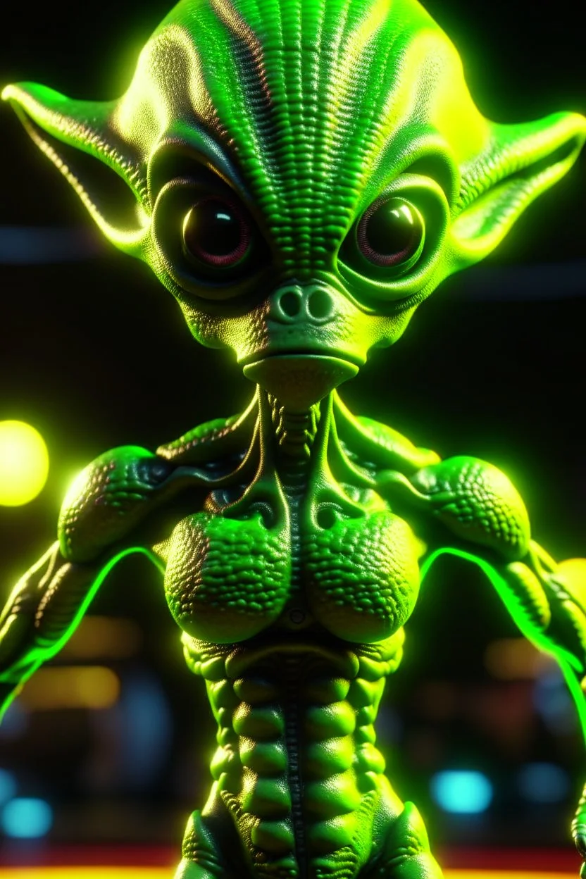 Cheerleader alien ,3d 4k octane render, smooth, sharp focus, highly detailed, unreal engine 5,