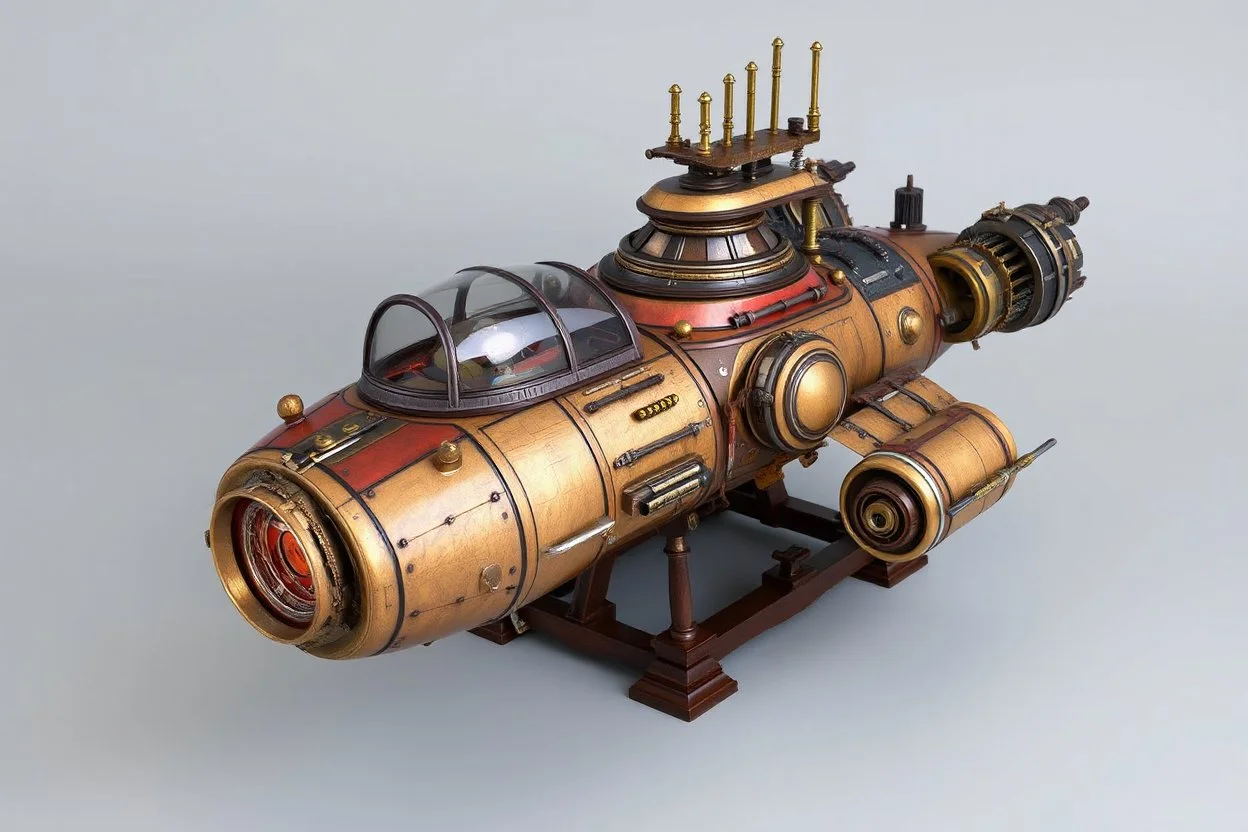 space ship, steampunk, model, 3d