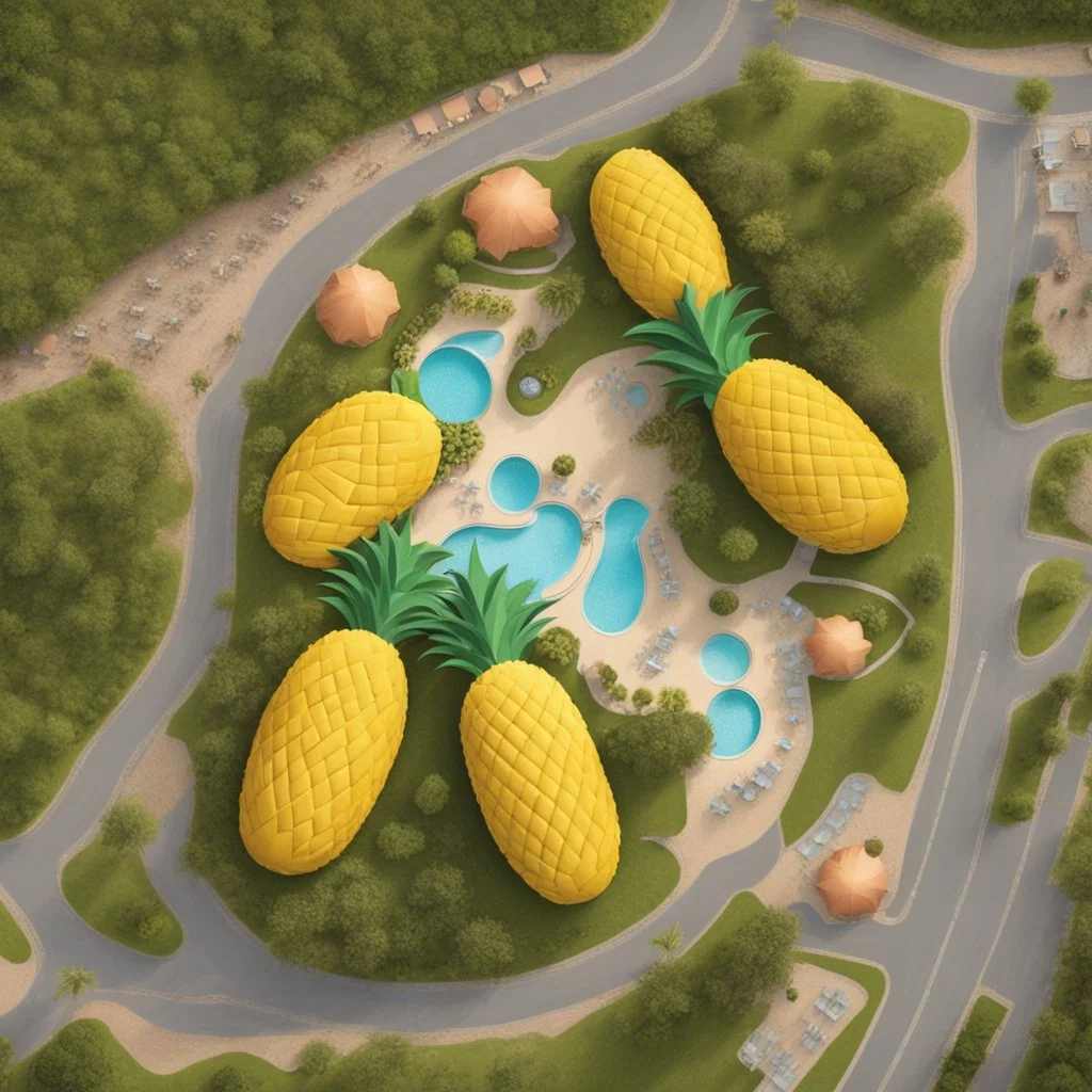 A tourist resort in the shape of a pineapple