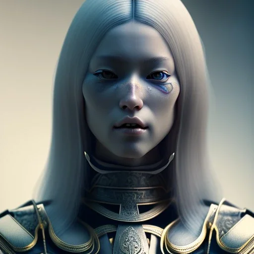 Nordic caucasian Woman samurai, cyberpunk, black line eye, highly detailed, art stations, concept art, smooth, unreal engine 5, god rays, ray tracing, RTX, nanite polygons, lumen lighting, ultra detail, volumetric lighting, 3d, finely drawn, high definition, high resolution