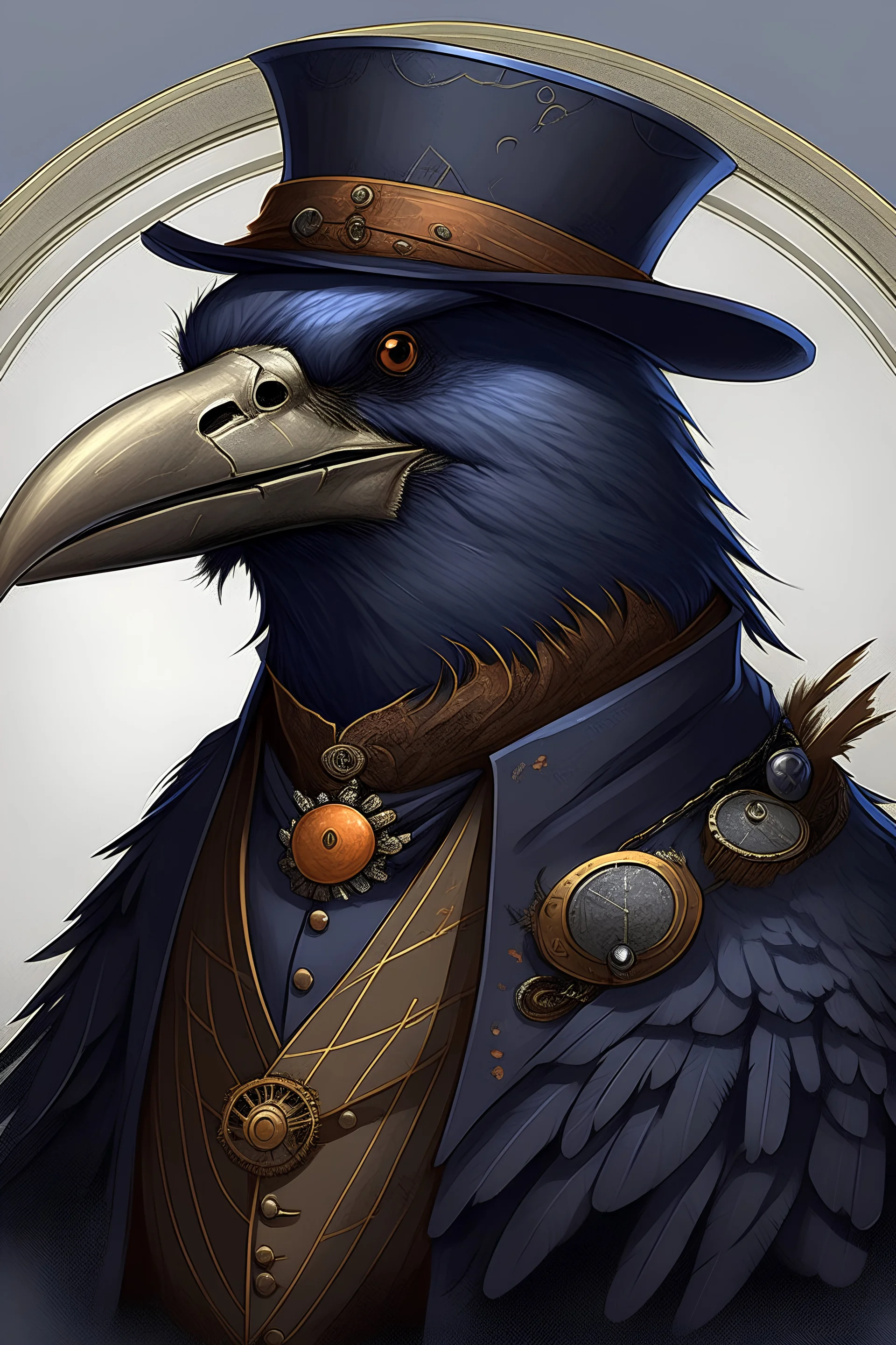 an anthropomorphic raven robber baron