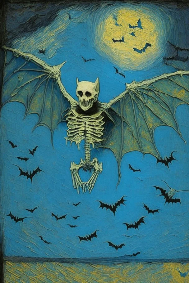 Bat, ghost, skeleton by Van Gogh