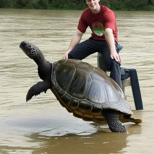 Mitch Mconell Riding a turtle