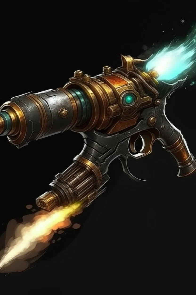 An arcane weapon that fires a bolt of arcane powder compressed into an explosive projectile. It was created by a civilization eons ago and though to be lost for good until discovered by a curious feathered bounty hunter