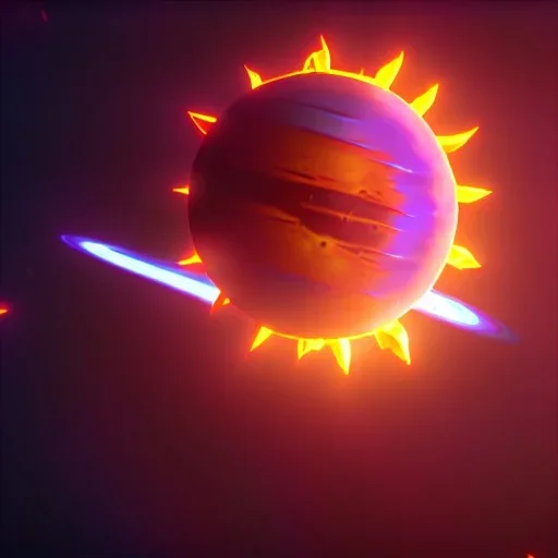 sun and planets, highly detailed, 3d render