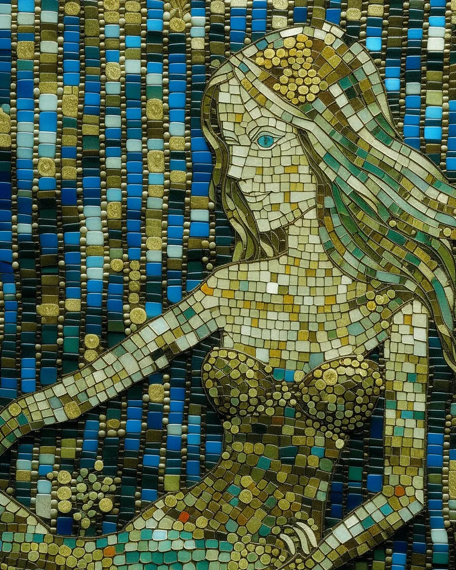 A mermaid kingdom underwater designed in Roman mosaics