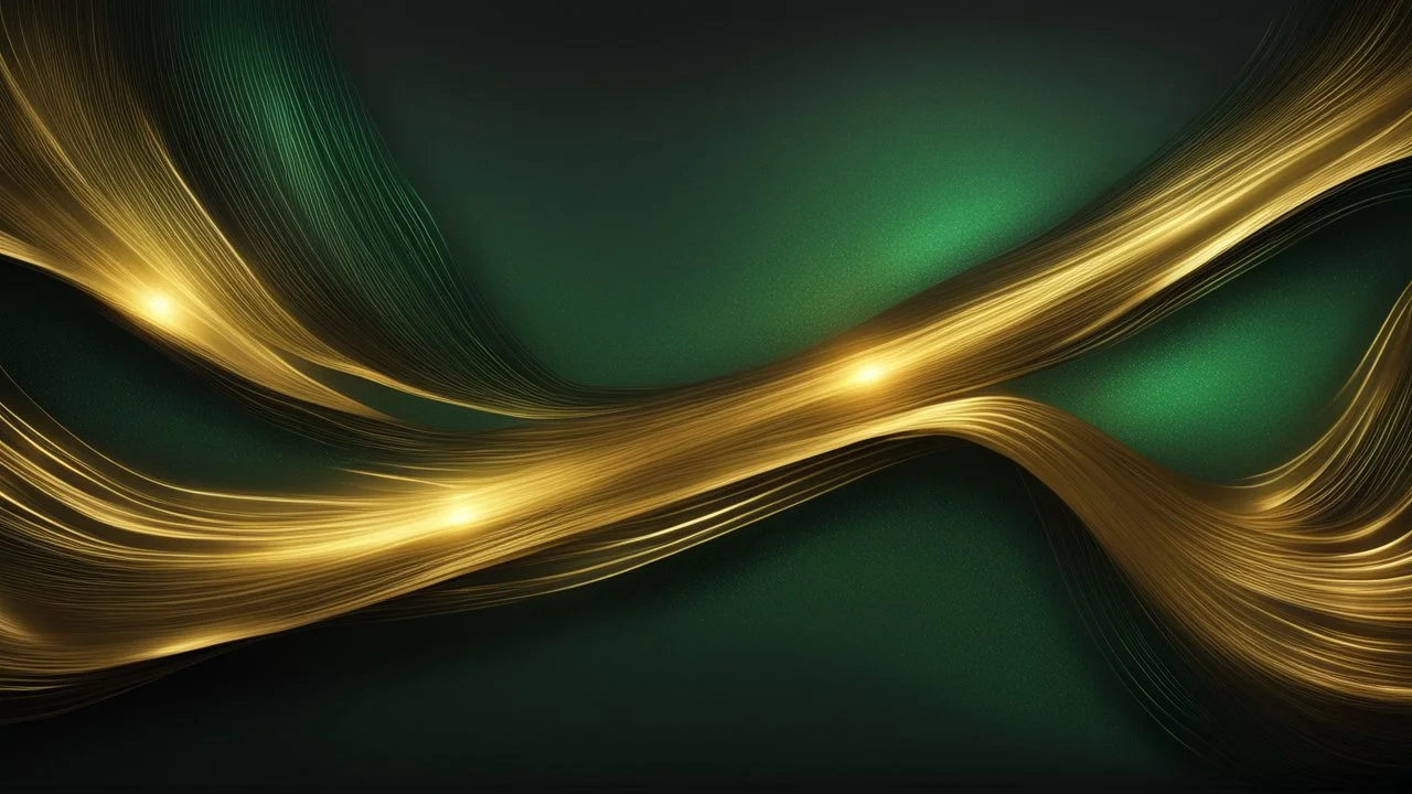 Hyper Realistic glowing-golden-texture with dark-green-&-black background