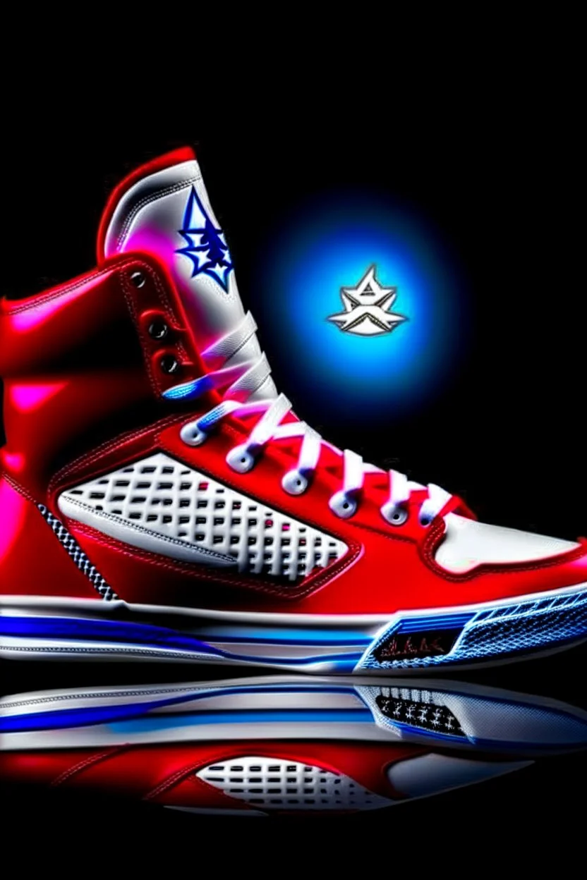 A red Jordan nfl sneaker, futuristic and amazing