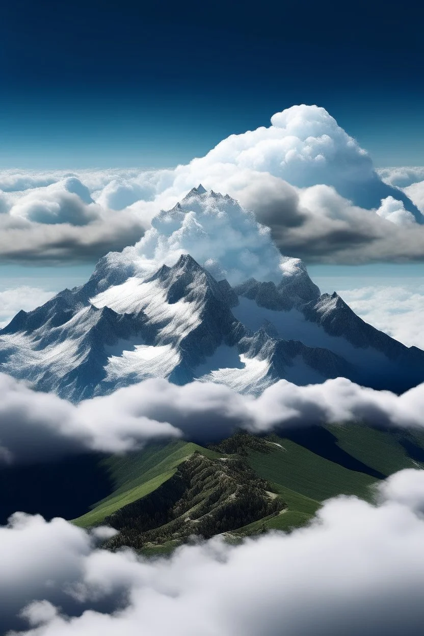 generate an image of clouds on the sky with mountain