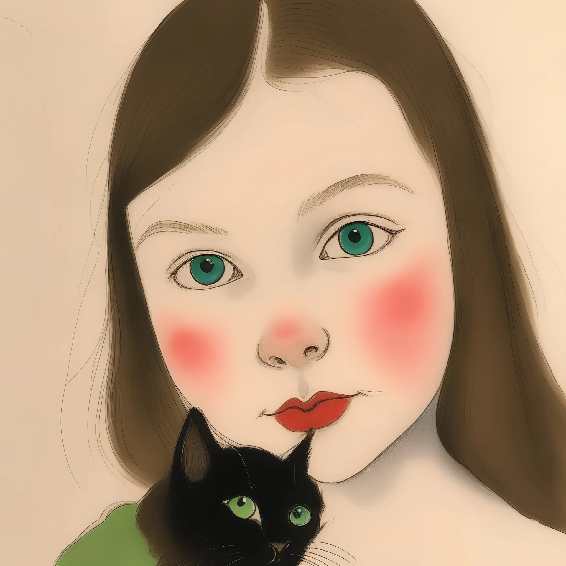 Girl with a cat