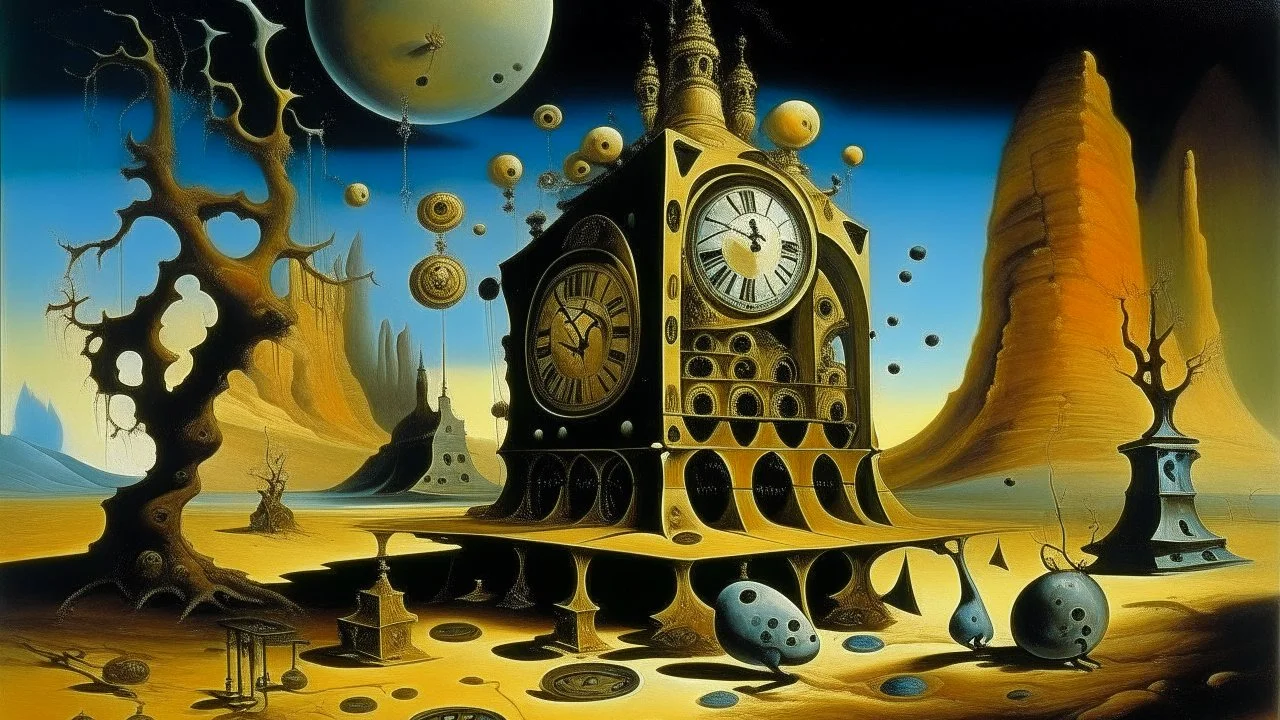 Clockwork Temple painted by Salvador Dali