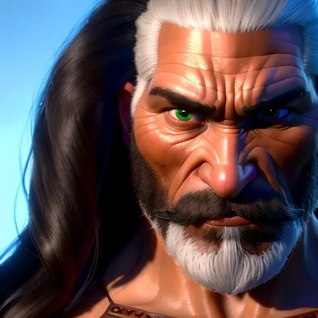 "MIddle aged white human male, with a trimmed but uneven beard, piercing green eyes with slick back hair head and shoulders portrait, 8k resolution concept art portrait by Greg Rutkowski, Artgerm, WLOP, Alphonse Mucha dynamic lighting hyperdetailed intricately detailed Splash art trending on Artstation triadic colors Unreal Engine 5 volumetric lighting Splash art fantasy"