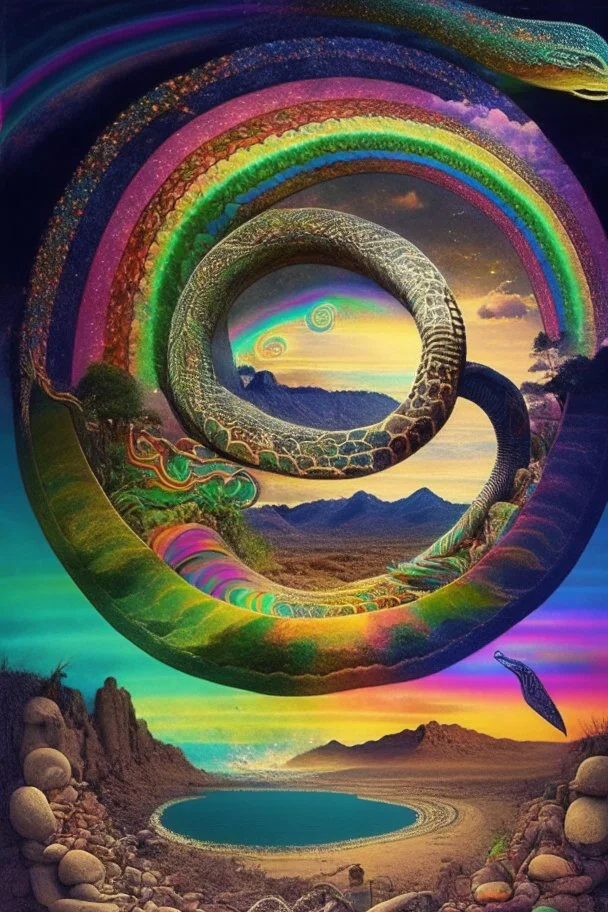 Dreaming Dreamtime Everywhen world-dawn ancestral past ancestral present unfixed in time abiding events serpent rainbow flat earth