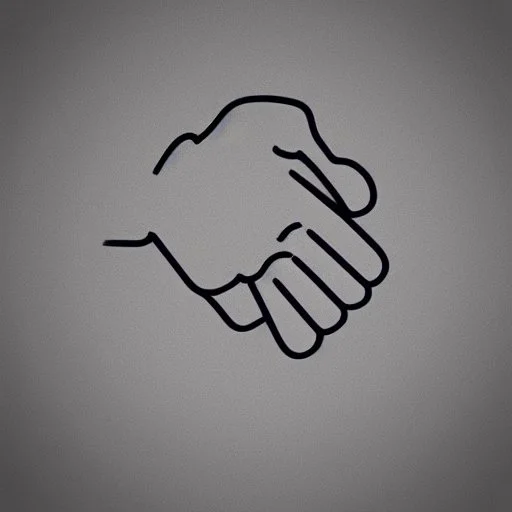 a simple logo of an hand with thumb up, line, flat, vector icon
