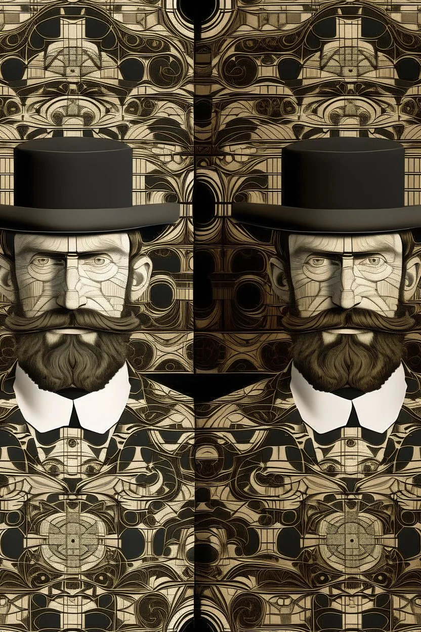 Stereoscope pattern image of a man shaded