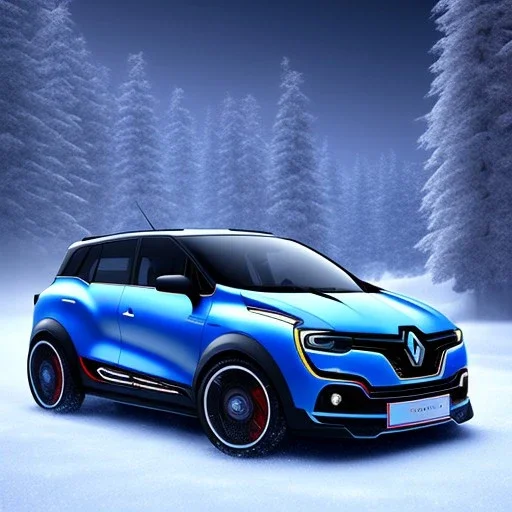 Renault Zoë, futuristic, blue, snowscape