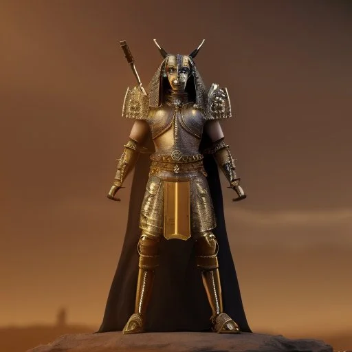 Photo anubis god warrior in armour black and gold