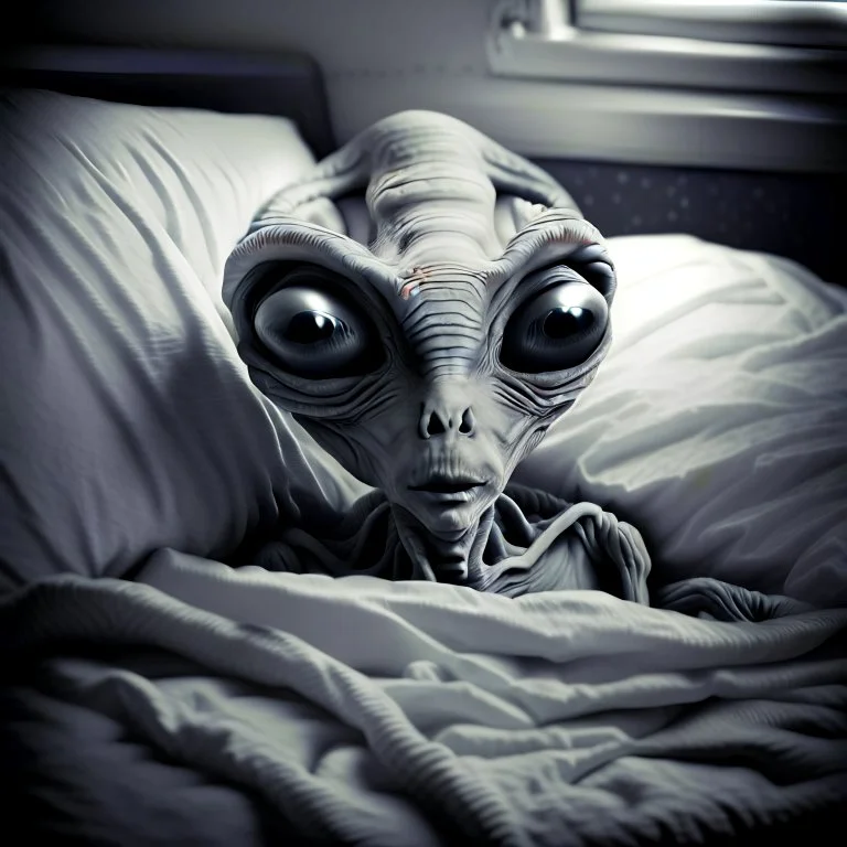 Gray alien in your bed