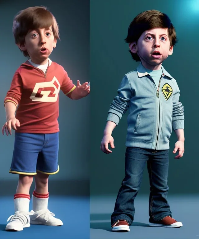 Howard wolowitz toddler, full body, dramatic lighting, angry, hyper realistic,