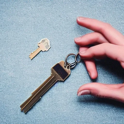 man holding keys