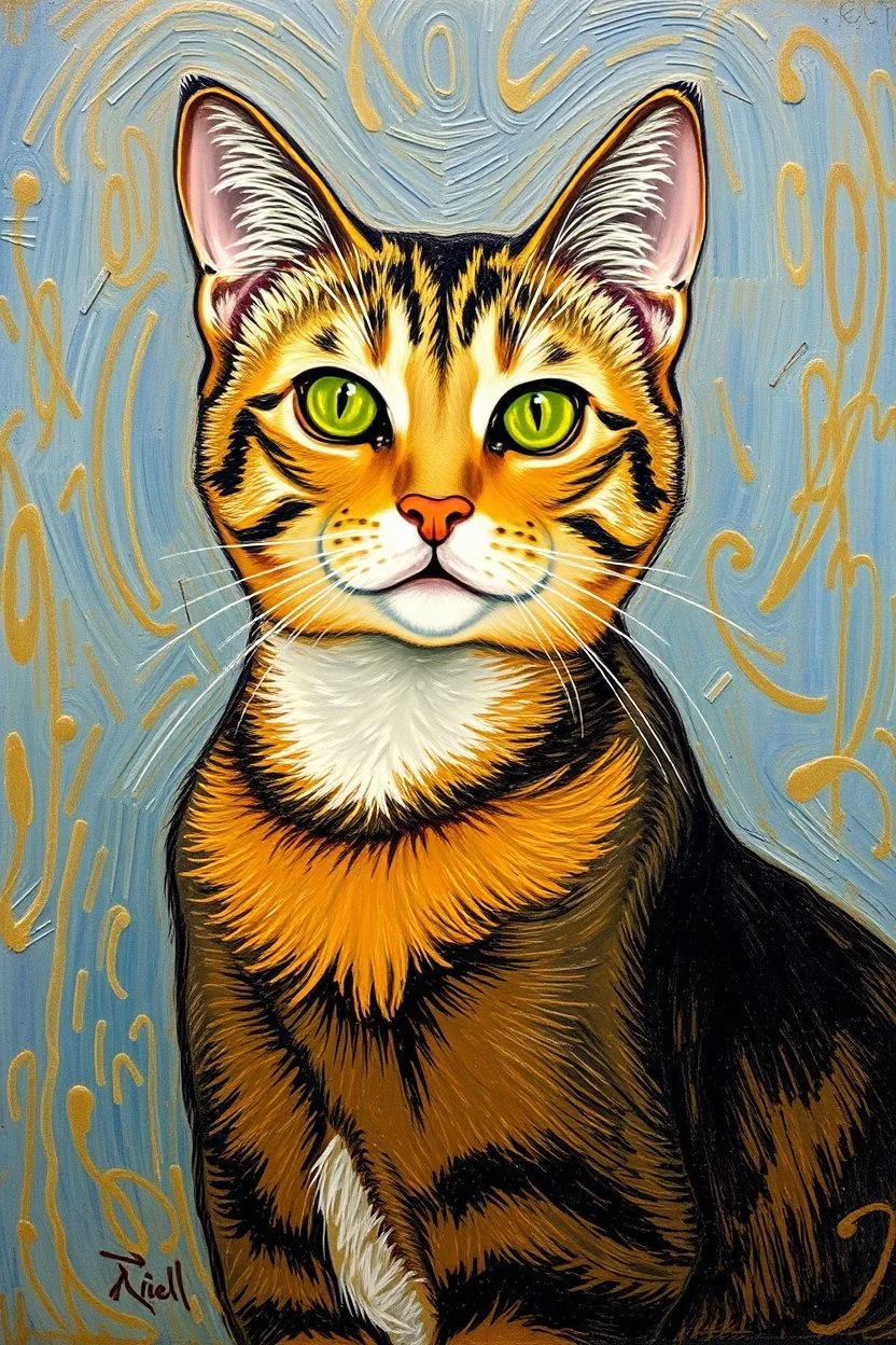 Portrait of a cat by Van Gogh