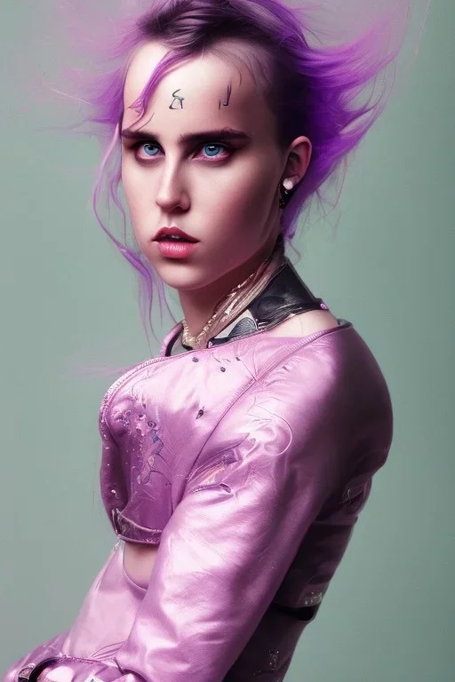 singer mø, high light ,purple tones,