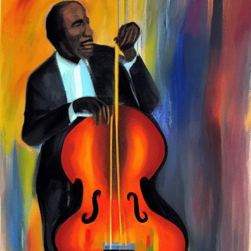 https://s3images.coroflot.com/user_files/individual_files/226181_uBz61P_Jm5HgBYwm4kFQRmvVL.jpg Image of Ron Carter playing stand-up bass, full body, bass player,abstract expressionism, style of Thomas Marsh