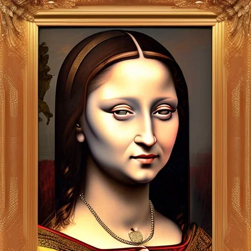 Monalisa wearing a saree, hyper realistic painting very close to the original painting by Leonardo Da Vinci