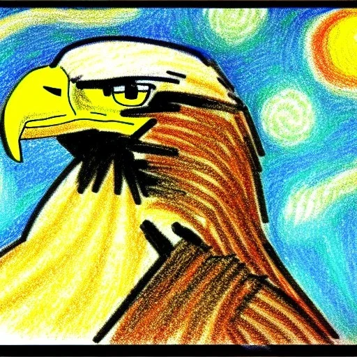 drawing of eagle van gogh style