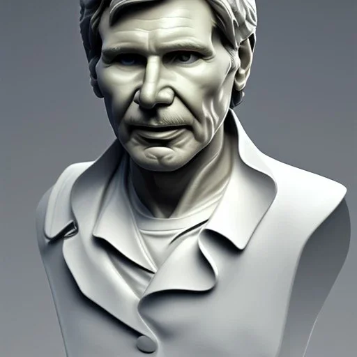 white marble bust of harrison ford, photo realistic, hight definition, 8k