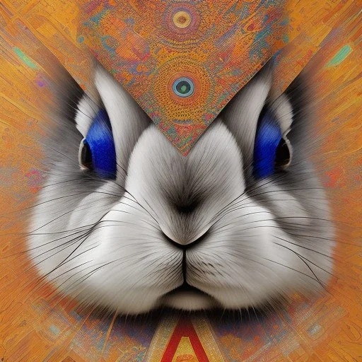 girl rabbit with blue third aye, aboriginal, dot painting, indiginous, dot, mud, dream-time, abstract, dots, natural pigment, extremely sharp detail, finely tuned detail, ultra high definition, 8 k, unreal engine 5, ultra sharp focus, art germ and Paul Lewin and Kehinde Wiley