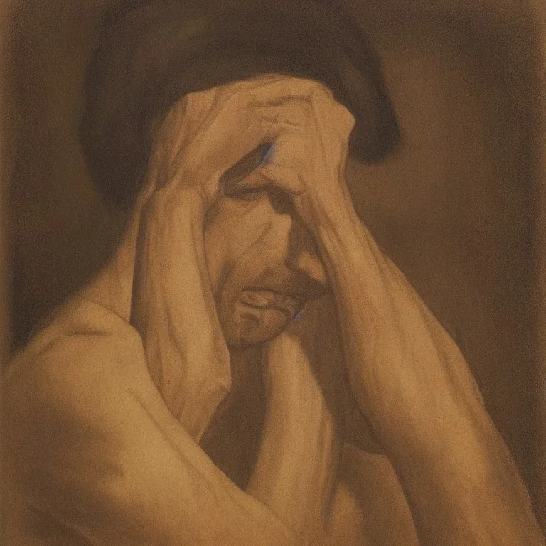 portrait of a depressed man by almeida junior