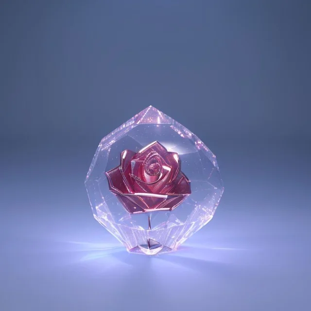 transparent crystal rose, crystallized, cinema lighting, cinema 4d, octane render, 3d render, incrate detailed,fantasy art, photo realistic, shinening light