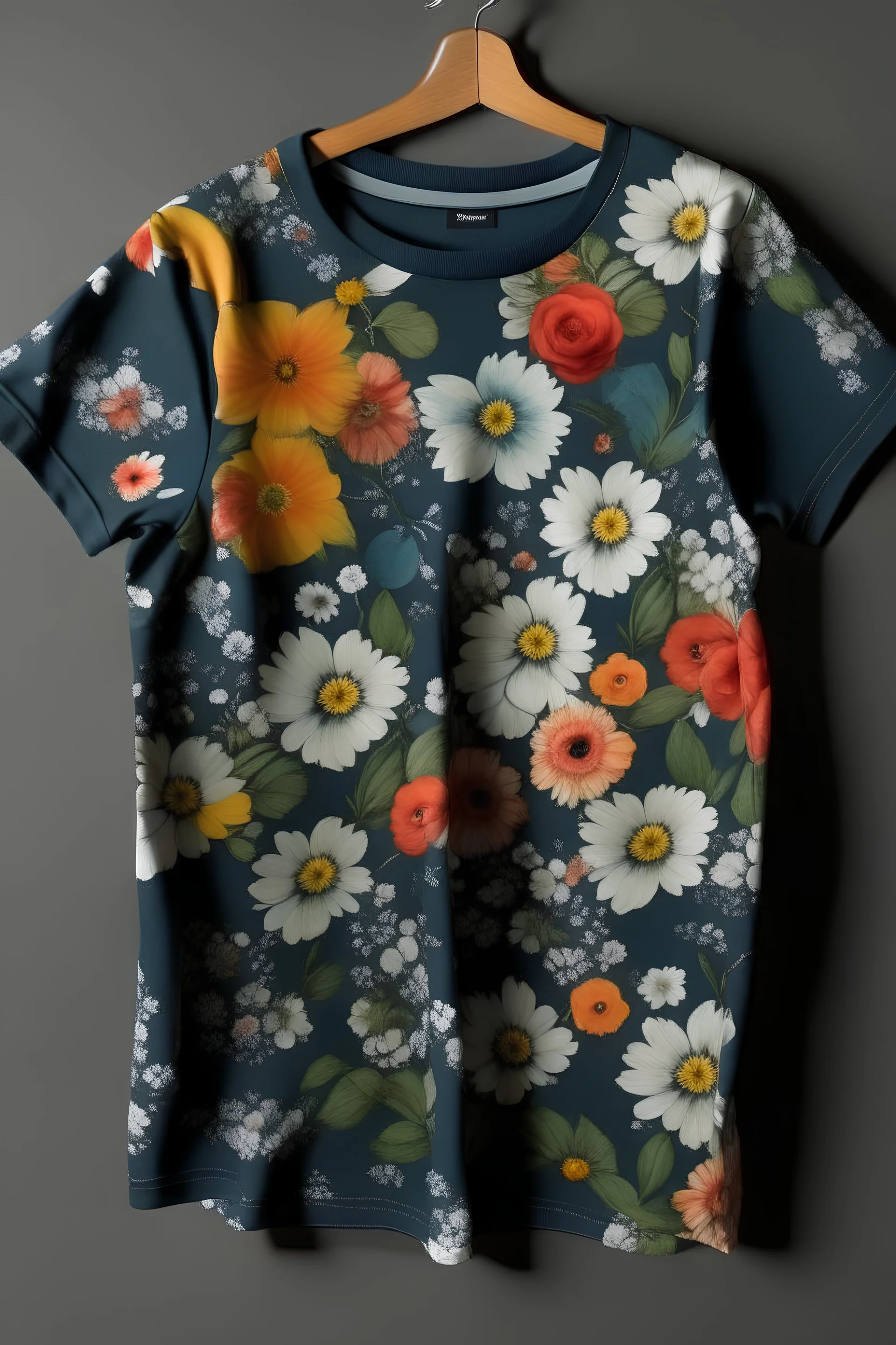 T-shirt, flowers