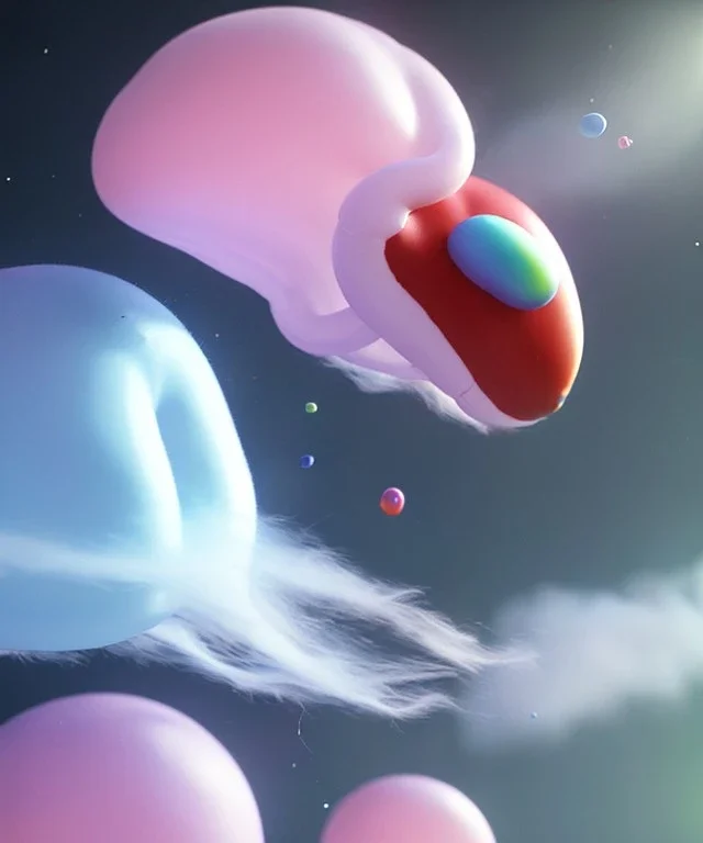 Ultra realistic speed clouds sky scene, wide angle view, sweet childs falling down, inflatable color clothing, free jumping flying, many trinkets, hair monster, many jelly beans, balls, color smoke, smile, happy, circus style, extreme, wind, clouds sea, 20,000 feet altitude, stratosphere, soft color, highly detailed, unreal engine 5, ray tracing, RTX, lumen lighting, ultra detail, volumetric lighting, 3d, finely drawn, high definition, high resolution.