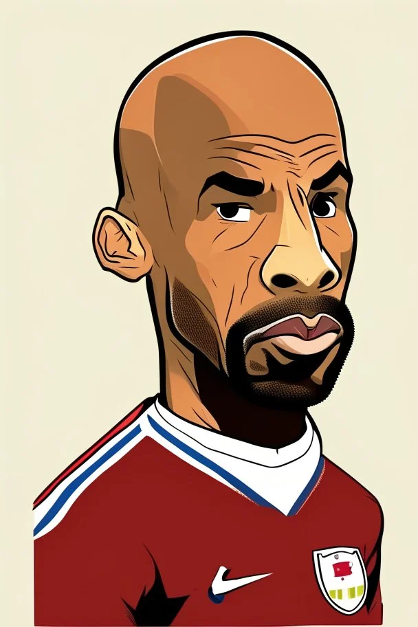 Thierry Henry French soccer player cartoon 2d