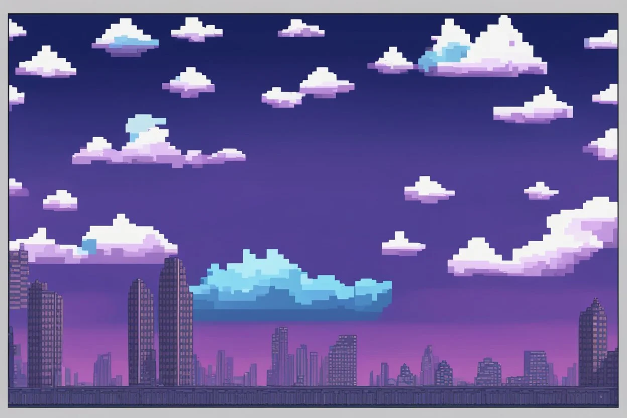 SKY WITH CLOUDS BACKGROUND PIXEL ART