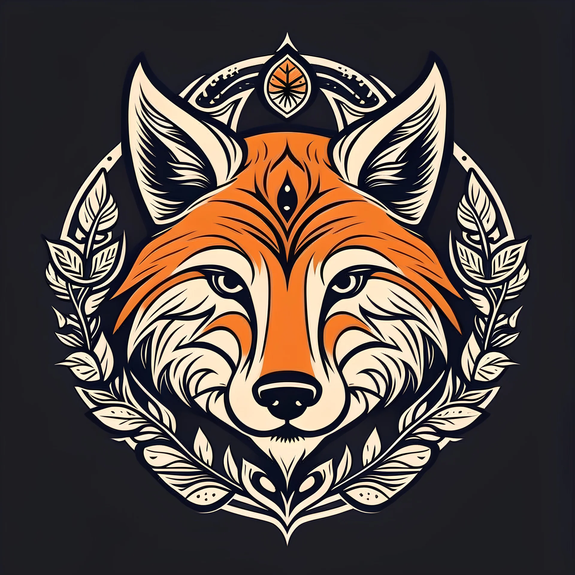 Help me make a store LOGO with a fox pattern and add a name