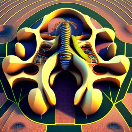 Symmetrical of an ant-shaped airport, spectacular, impressive, ultra quality, maximalist, 8k 3D