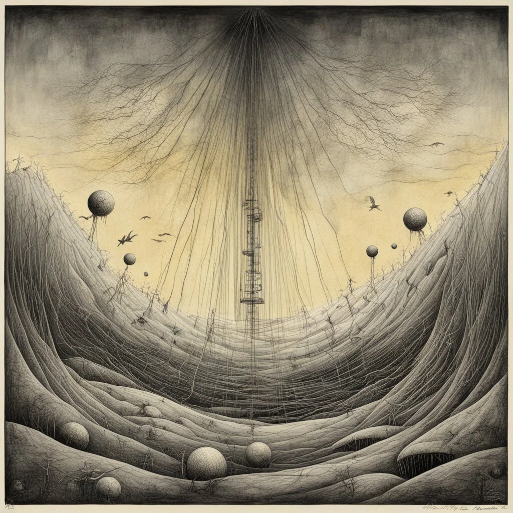 text "VOIVOD" Album cover for text "THE OUTER LIMITS", by Sam Toft and Stephen Gammell, surreal abstract sci-fi composition, technically perfect smooth, silkscreened mind-bending illustration, dramatic album art, muted colors, text!!, by Anton Semenov