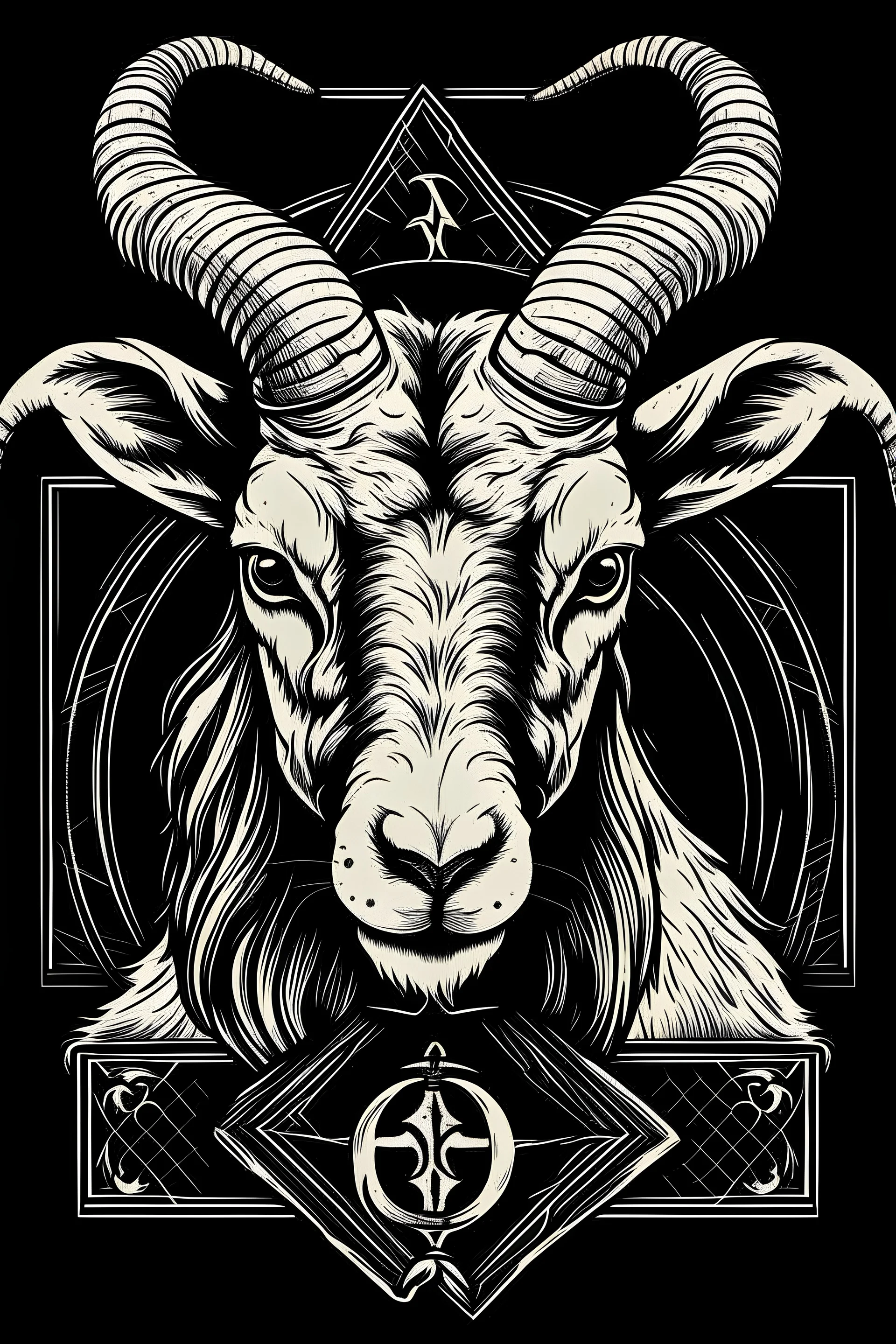 give me a satanic goat like a virtual assistent logo