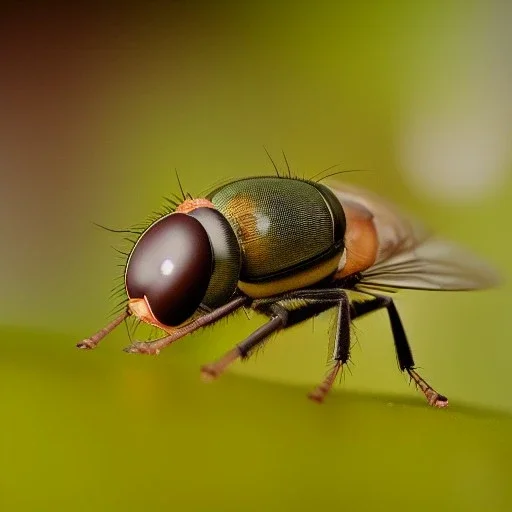 Photo of fly, 1500mm lens, realistic