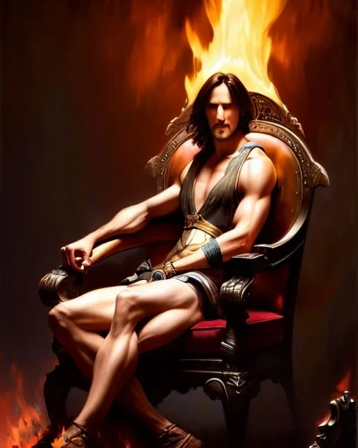 "matt mercer sitting in a comfy chair by a fireplace, beautiful eyes, full-scale head and shoulders portrait, 8k resolution concept art portrait by Greg Rutkowski, Artgerm, WLOP, Alphonse Mucha dynamic lighting hyperdetailed intricately detailed Splash art trending on Artstation triadic colors Unreal Engine 5 volumetric lighting Splash art fantasy