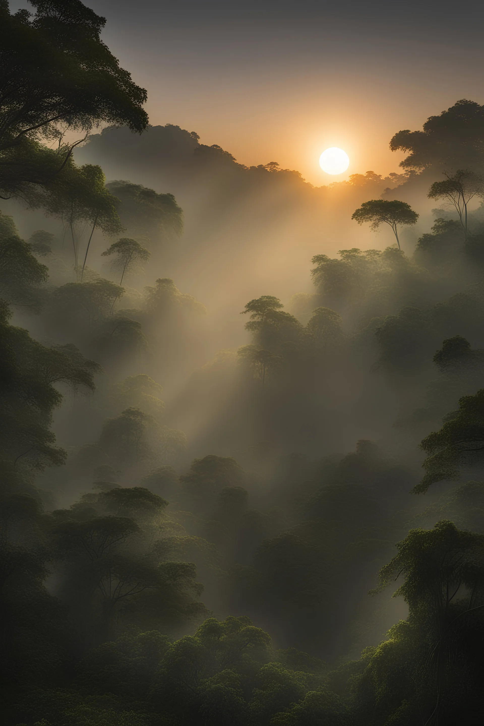 sun rising jungle