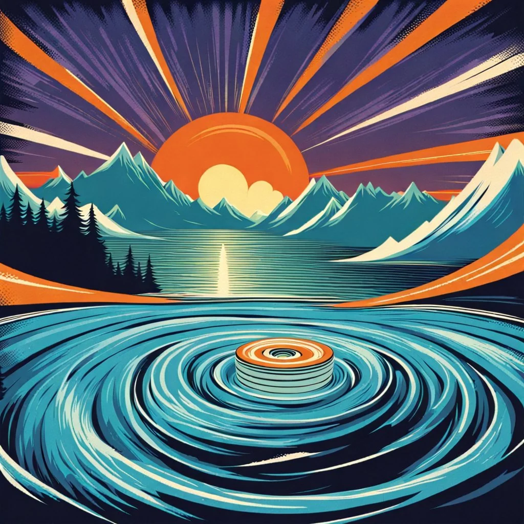 retro fantasy art of a whirlpool