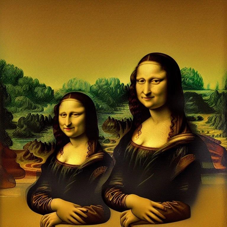 Mona lisa driving, Van Gogh, Da Vinci