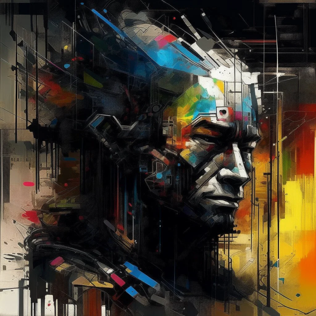 abstract Fun code:What if make fun code as design engine to act as reality game framework illustration, glitch effects, fading, by Guy Denning, by Johannes Itten, by Russ Mills, centered, glitch art, clear, hacking effects, chromatic, cyberpunk, color blocking, digital art, concept art, abstract