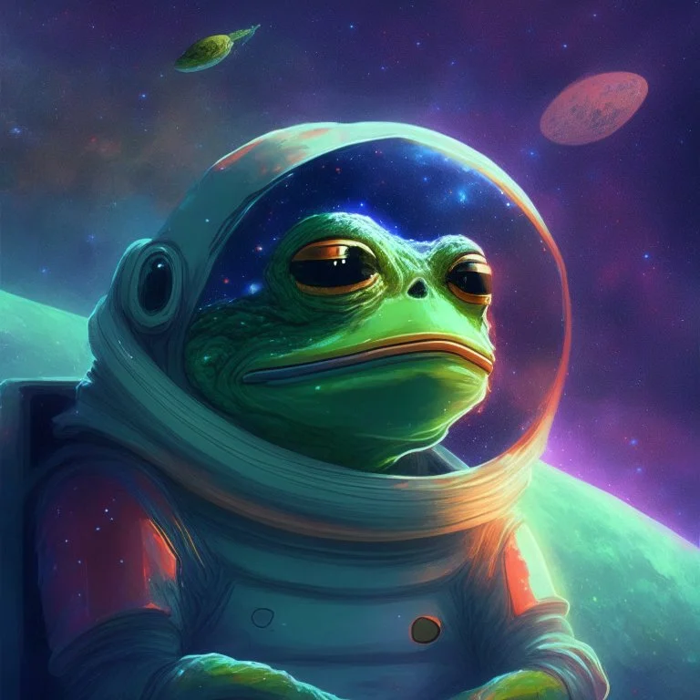 space Pepe, digital art, anime