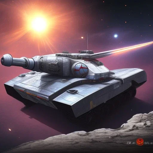 flying tank in solar space