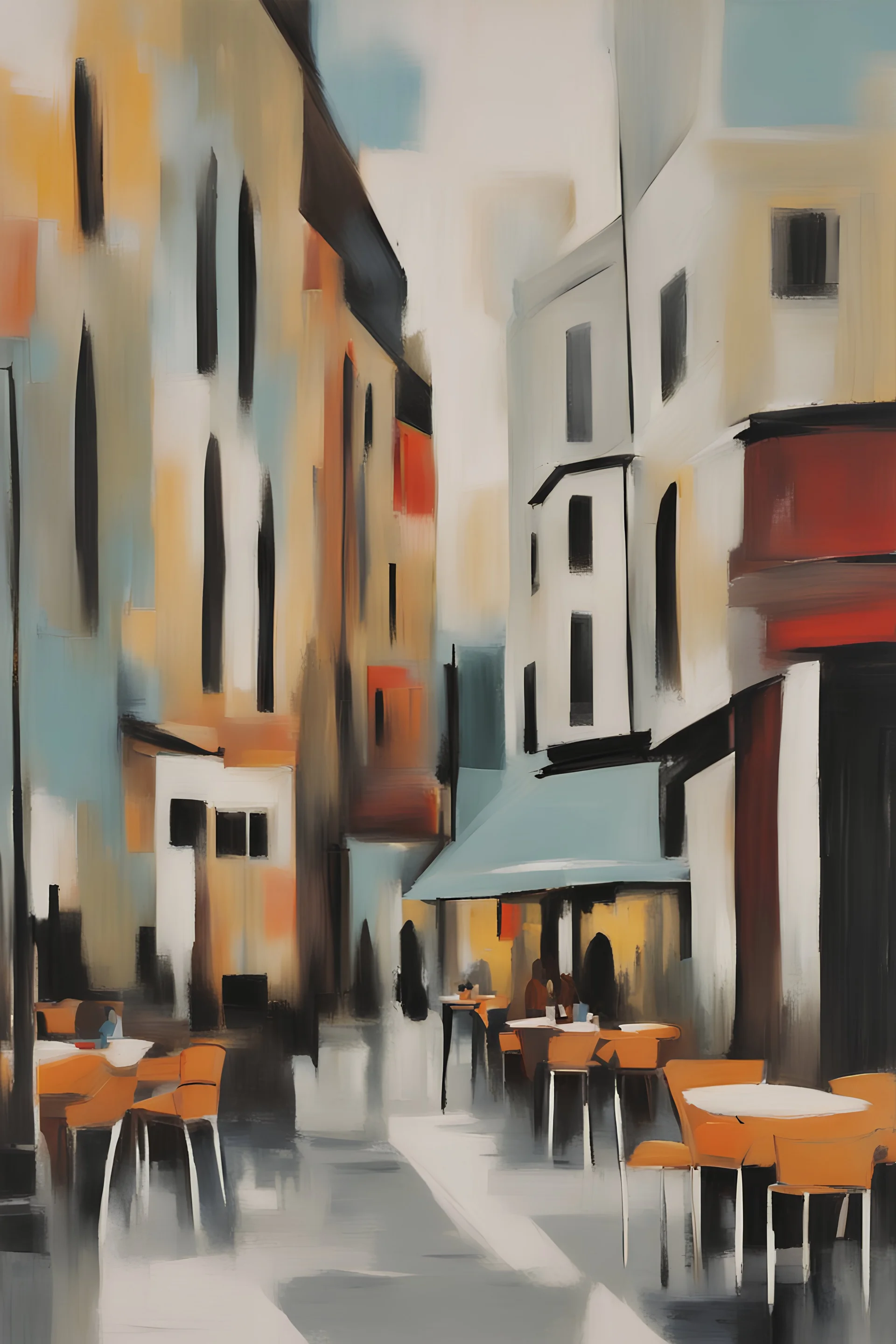 Abstract bistro street scene